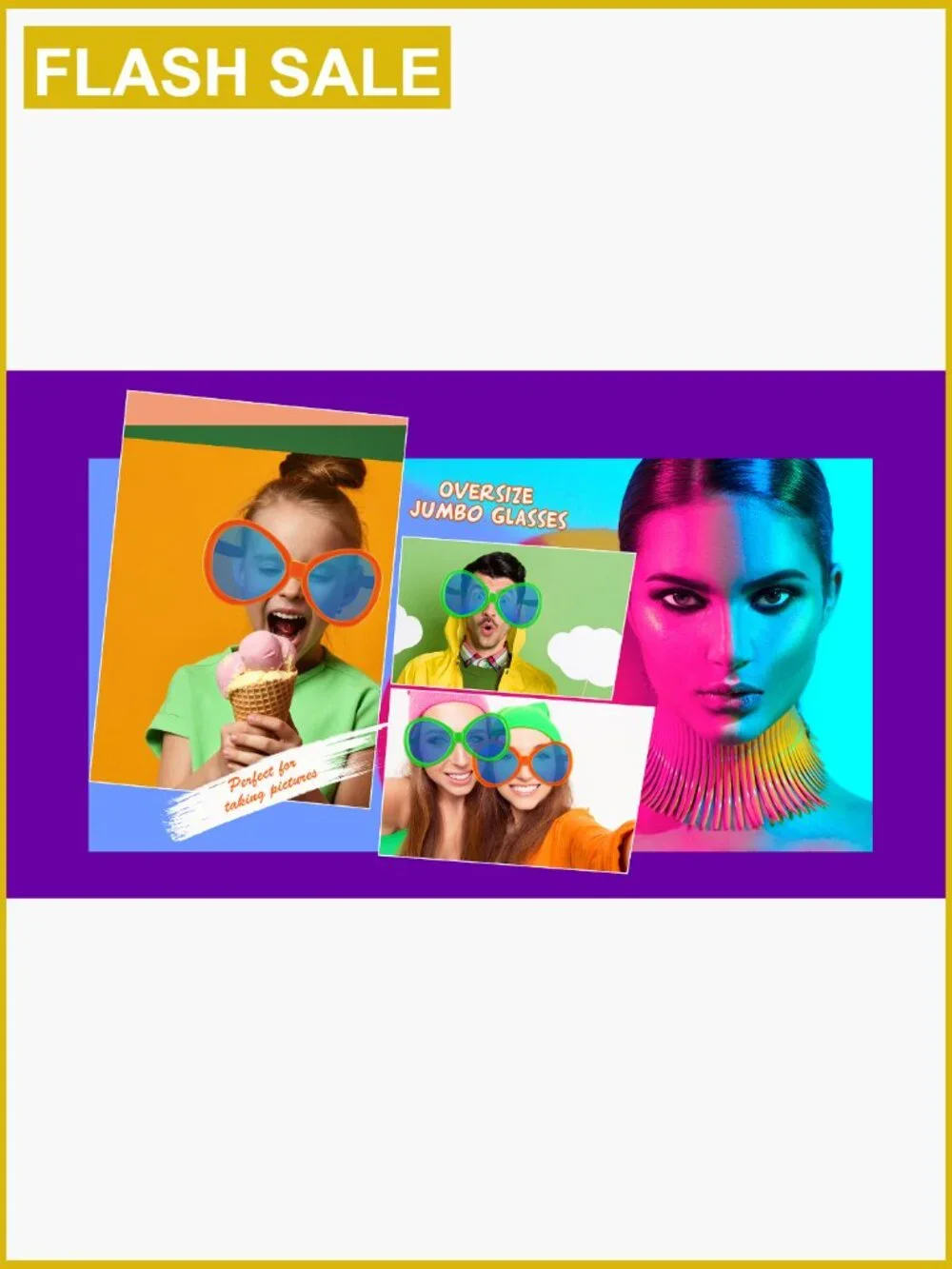 2 Sets Giant Jumbo Sunglasses Funny Clown Glasses Photo Props Party Favors